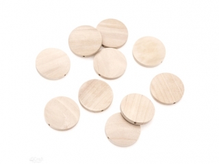 DREWNIANE KORALIKI, MONETKI 40 MM, 10 SZT. [opakowanie=3szt] NZWR-DLP