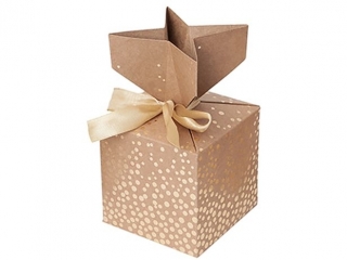 PUDE�KA SK�ADANE CANDY BOX, 10X10 CM, Z�OTE KROPKI, 2 SZT.  [opakowanie=6szt] NZWR-DLP