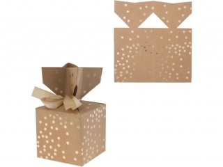 PUDE�KA SK�ADANE CANDY BOX, 10X10 CM Z�OTE GWIAZDKI, 2 SZT. [opakowanie=6szt] NZWR-DLP