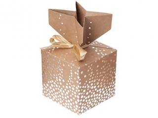 PUDE�KA SK�ADANE CANDY BOX, 10X10 CM SREBRNE KROPKI, 2 SZT. [opakowanie=6szt] NZWR-DLP