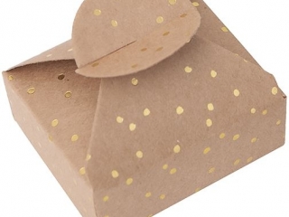 PUDE�KA SK�ADANE CANDY BOX, 6X7, 5X2, 5 CM, Z�OTE KROPECZKI, 4 SZT. [opakowanie=6szt] NZWR-DLP