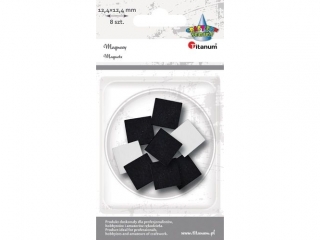 Magnesy samoprzylepne kwadratowe czarne 12, 4x12, 4mm grubo 5mm na piance 3D o gruboci 1, 5mm 8szt.
