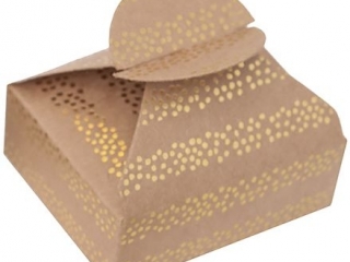 PUDE�KA SK�ADANE CANDY BOX, 6X7, 5X2, 5 CM, Z�OTE PASKI, 4 SZT. [opakowanie=6szt] NZWR-DLP