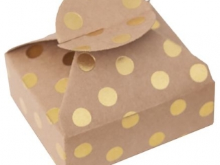 PUDE�KA SK�ADANE CANDY BOX, 6X7, 5X2, 5 CM, Z�OTE KROPKI, 4 SZT. [opakowanie=6szt] NZWR-DLP