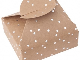 PUDE�KA SK�ADANE CANDY BOX, 6X7, 5X2, 5 CM, SREBRNE KROPECZKI, 4 SZT. [opakowanie=6szt] NZWR-DLP