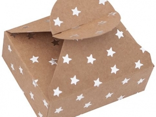 PUDE�KA SK�ADANE CANDY BOX, 6X7, 5X2, 5 CM, SREBRNE GWIAZDKI, 4 SZT. [opakowanie=6szt] NZWR-DLP