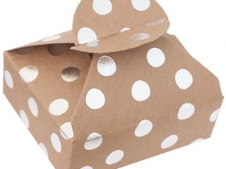 PUDE�KA SK�ADANE CANDY BOX, 6X7, 5X2, 5 CM, SREBRNE KROPKI, 4 SZT. [opakowanie=6szt] NZWR-DLP