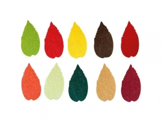 Dekoracje filcowe li�cie 30x55mm kolory: be�owy, czerwony, ��ty, bordowy, pomara�czowy, ciemnozielony, ciemnoczerowny, jasnozielony, jasnobr�zowy, bl