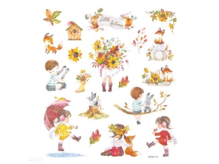 NAKLEJKI Z BROKATEM - LITTLE AUTUMN, 19 SZT.