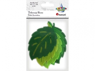 Dekoracje filcowe li�cie 85x60mm zielone 5szt.