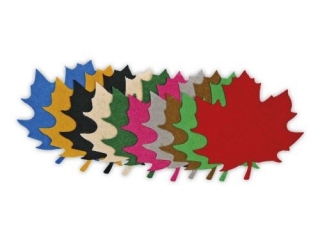 Dekoracje filcowe li�cie klonu 100x95mm mix kolor�w 12szt.