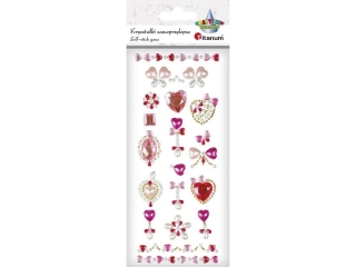 Kryszta�ki samoprzylepne bi�uteria mix kszta�t�w, rozmiar�w i kolor�w 19szt.