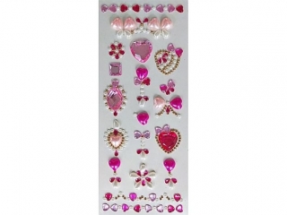 Kryszta�ki samoprzylepne bi�uteria mix kszta�t�w, rozmiar�w i kolor�w 19szt.