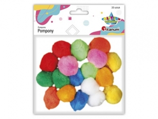 Pompony akrylowe 30mm mix kolorów 20szt. TITWLK26