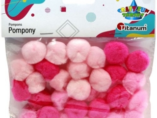 Pompony akrylowe 25mm tonacja r�owa 30szt.