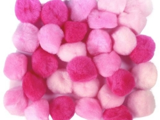 Pompony akrylowe 25mm tonacja r�owa 30szt.