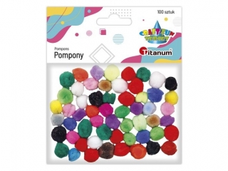Pompony poliestrowe 10mm mix kolorów 100szt. TITWLK26