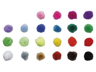 Pompony poliestrowe 10mm mix kolor�w 100szt. TITWLK26