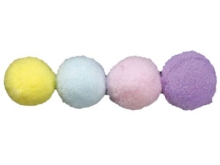 Pompony poliestrowe 16mm mix kolor�w: ciemno��ty, bladomi�towy, blador�owy, wrzosowy, pastelowo��ty 60szt. TITWLK26