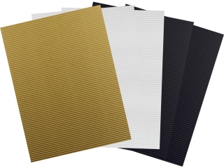 Karton karbowany A4 5 kolorów metalizowanych kolory: 2xbiały, 2xczarny, 1xbeżowy