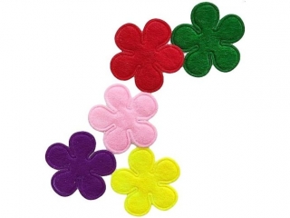 Dekoracje samoprzylepne materia�owe kwiaty 33x33mm mix kolor�w 12szt. TITWLK26