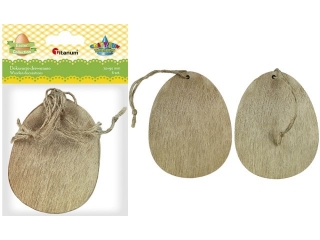 Dekoracje drewniane zawieszki jajka 70x90mm 6szt. TITWLK26