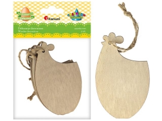 Dekoracje drewniane zawieszki kury 62x100mm 3szt. TITWLK26