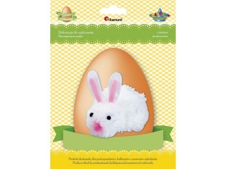 Zestaw do z�o�enia Kr�lik z pompon�w w��czkowych bia�ych 2szt. TITWLK26