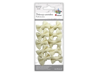 Dekoracje samoprzylepne materia�owe 3D kokardki jutowe 33x25mm be�owe 10szt.