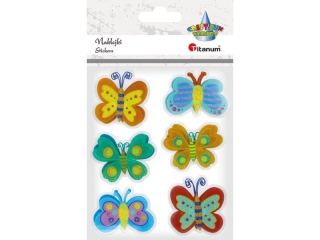 Naklejki foliowe 3D motyle mix dwuwarstwowe dzieci�ce 6szt. TITWLK26