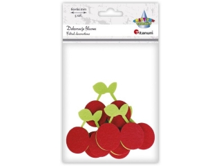 Filcowe czere�nie 3D 60x60mm czerwono-zielone 5szt.