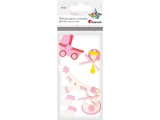 Dekoracje samoprzylepne piankowe 3D akcesoria noworodka dziewczynka 8szt.