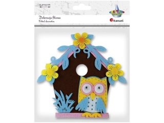 Filcowa budka 3D z sow� z ruchomymi oczami 155x150mm 1szt.