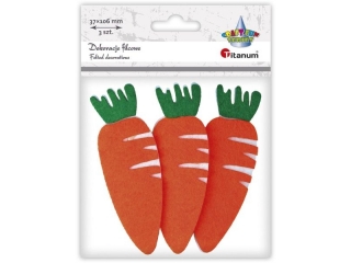 Dekoracje filcowe 3D marchewki 37x106mm pomara�czowo-zielone 3szt. TITWLK26