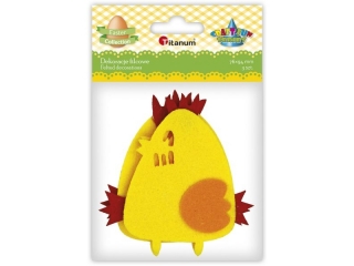 Dekoracje filcowe kury 3D 76x94mm ��te 3szt. TITWLK26