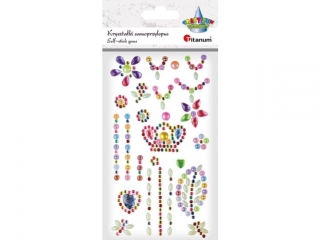 Kryszta�ki samoprzylepne bi�uteria mix kszta�t�w, rozmiar�w i kolor�w tonacja pastelowa