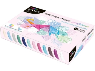 Farby plakatowe KIDEA pastelowe 24 kolory