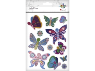 Naklejki foliowe 3D motyle mix rozmiar�w i kolor�w 12szt. TITWLK26