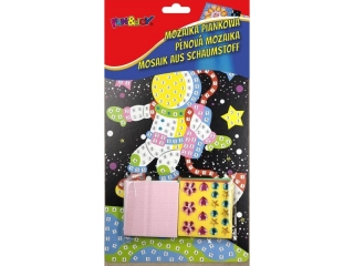 Mozaika piankowa KOSMONAUTA wymiary planszy do wyklejenia: 16, 3x23, 4 cm, stojak na obrazek