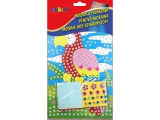 Mozaika piankowa PAPUGA wymiary planszy do wyklejenia: 16, 3x23, 4 cm, stojak na obrazek