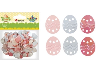 Konfetti Pisanki 12x17mm bia�e, blador�owe, �ososiowe, fluo r�owe 15g TITWLK26
