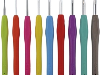 Szyde�ka metalowe 160mm z silikonowym ergonomicznym uchwytem mix kolor�w zestaw 9szt. rozmiary: 2/2, 5/3/3, 5/4/4, 5/5/5, 5/6