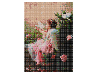 Mozaika diamentowa 5D 40x30cm DZIEWCZYNKA Z GO��BIAMI pionowa