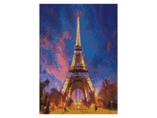Mozaika diamentowa 5D 40x30cm WIE�A EIFFLA NOC� pionowa