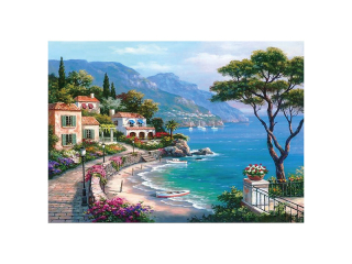 Mozaika diamentowa 5D 40x30cm ZATOKA NAD MORZEM �R�DZIEMNYM pozioma