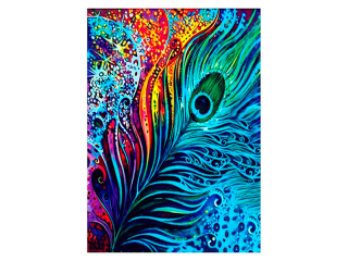 Mozaika diamentowa 5D 40x30cm PAWIE PI�RO pionowa