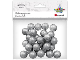 Styropianowe kulki O20mm srebrne 30szt.