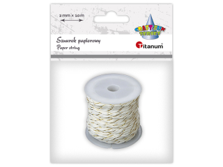 Sznurek papierowy O2mm 10m bia�o-z�oty
