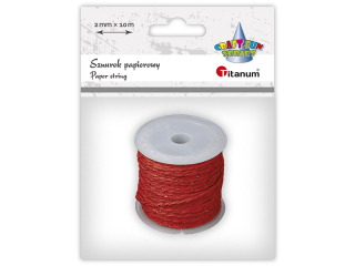 Sznurek papierowy O2mm 10m czerwono-z�oty