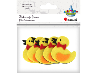Dekoracje filcowe kaczuszki 3D 53x50mm ��te 5szt. TITWLK26